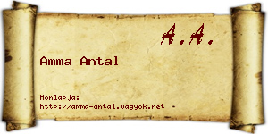 Amma Antal névjegykártya